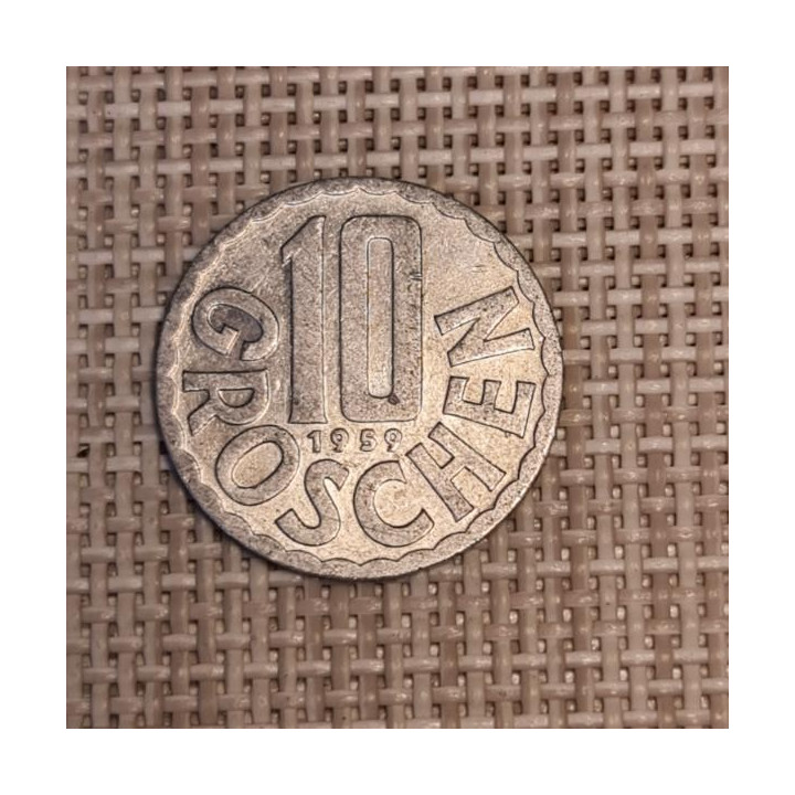 Austria 10 Groschen 1959 KM-2878 VF