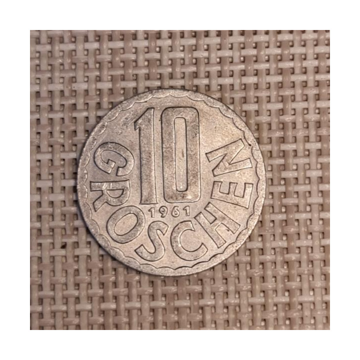 Austria 10 Groschen 1961 KM-2878 VF
