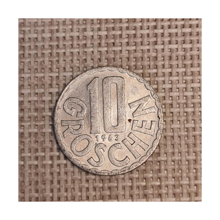Austria 10 Groschen 1963 KM-2878 VF