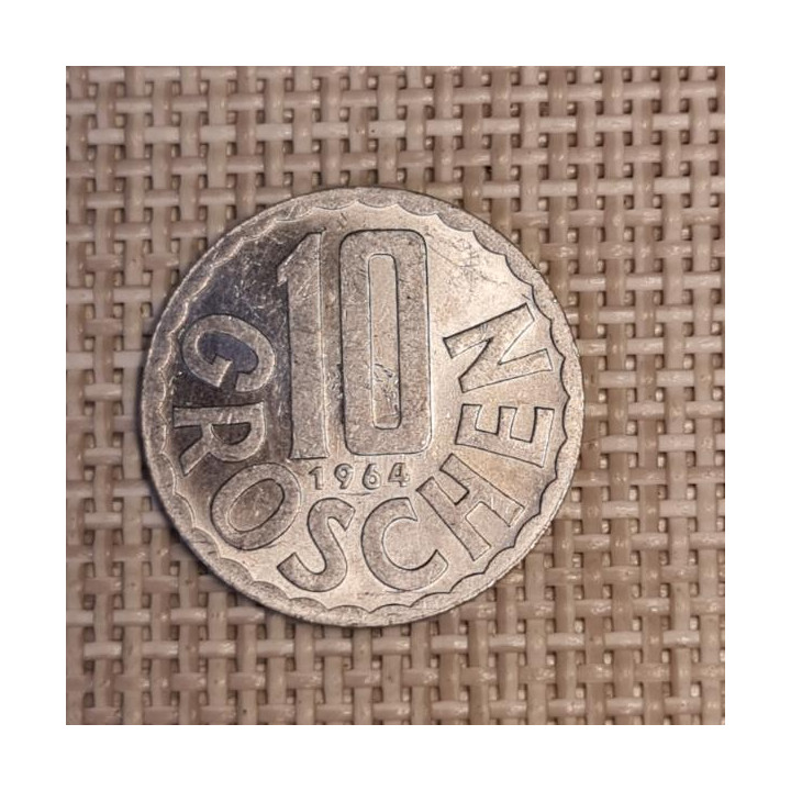 Austria 10 Groschen 1964 KM-2878 VF