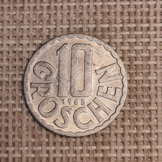 Austria 10 Groschen 1965 KM-2878 VF