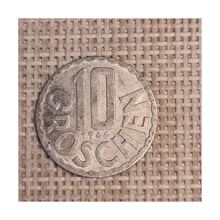 Austria 10 Groschen 1966 KM-2878 VF