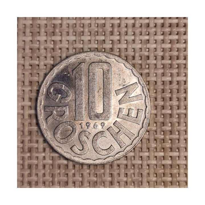 Austria 10 Groschen 1969 KM-2878 VF