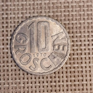 Austria 10 Groschen 1970 KM-2878 VF