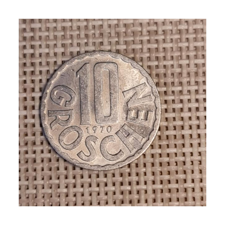 Austria 10 Groschen 1970 KM-2878 VF