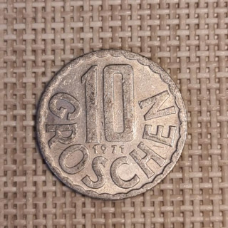 Austria 10 Groschen 1971 KM-2878 VF