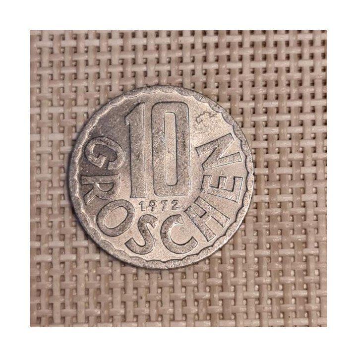 Austria 10 Groschen 1972 KM-2878 VF