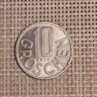 Austria 10 Groschen 1974 KM-2878 VF