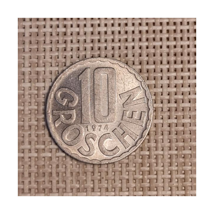 Austria 10 Groschen 1974 KM-2878 VF