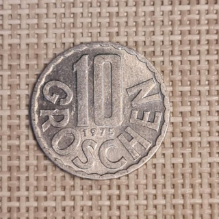 Austria 10 Groschen 1975 KM-2878 VF