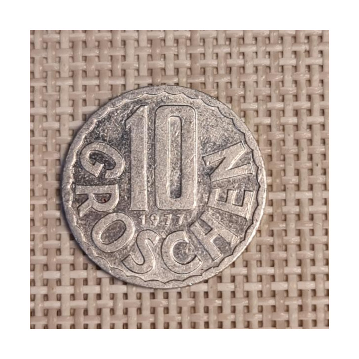 Austria 10 Groschen 1977 KM-2878 VF