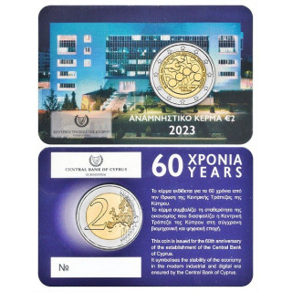 Cyprus 2 Euro 2023 "Central Bank" BU (Coin Card)