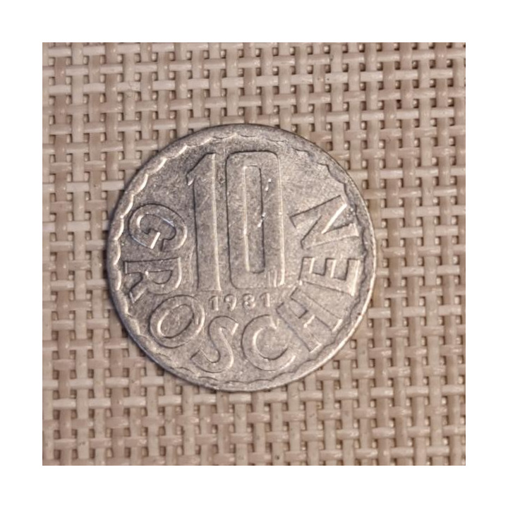 Austria 10 Groschen 1981 KM-2878 VF