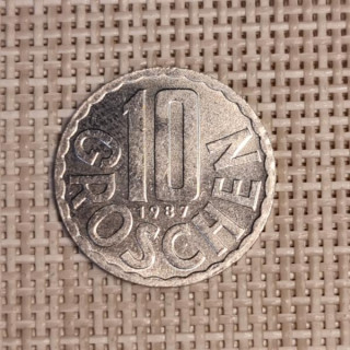 Austria 10 Groschen 1987 KM-2878 VF