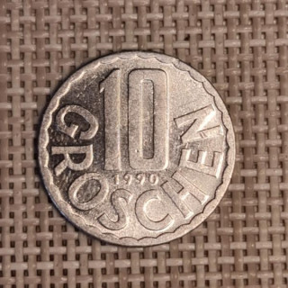 Austria 10 Groschen 1990 KM-2878 VF