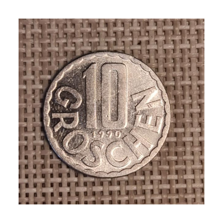 Austria 10 Groschen 1990 KM-2878 VF