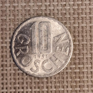 Austria 10 Groschen 1991 KM-2878 VF