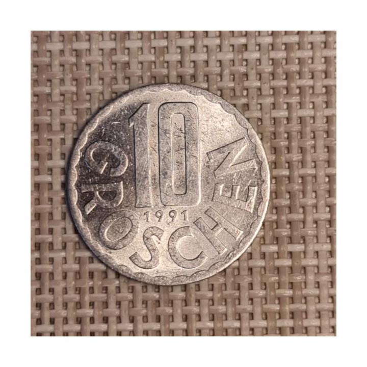 Austria 10 Groschen 1991 KM-2878 VF