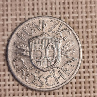 Austria 50 Groschen 1947 KM-2870 VF