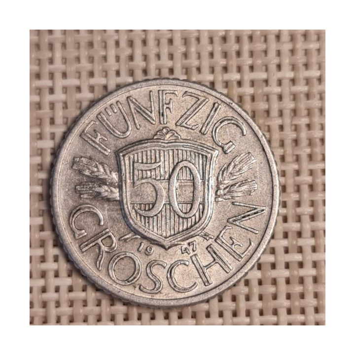 Austria 50 Groschen 1947 KM-2870 VF