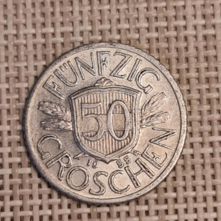 Austria 50 Groschen 1955 KM-2870 VF