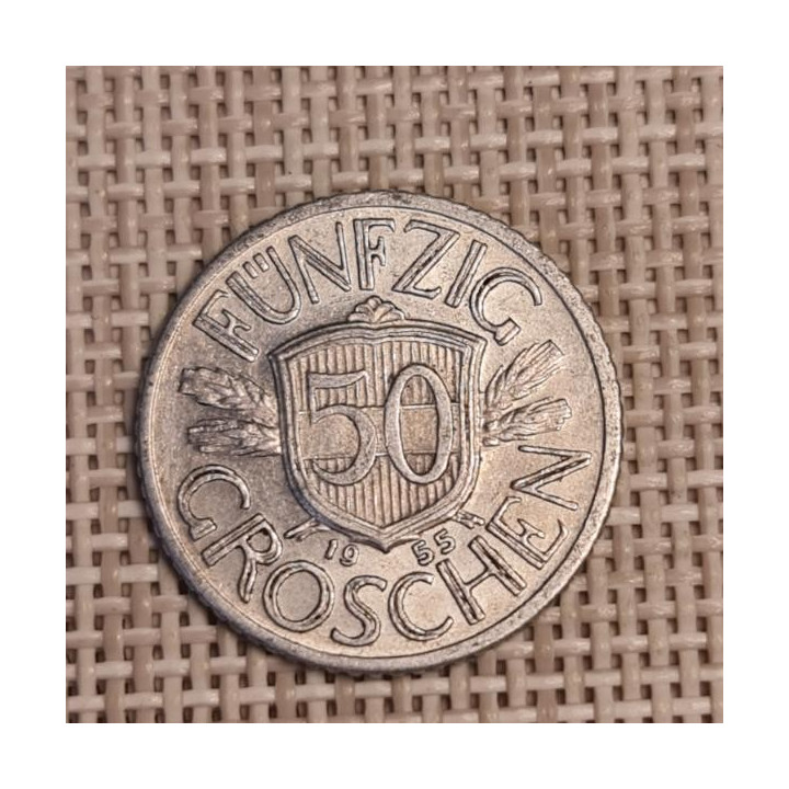 Austria 50 Groschen 1955 KM-2870 VF
