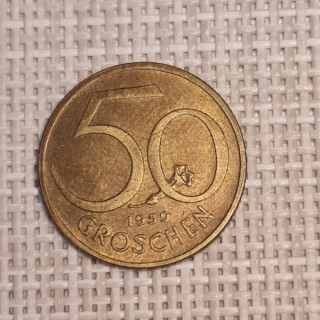 Austria 50 Groschen 1959 KM-2885 VF