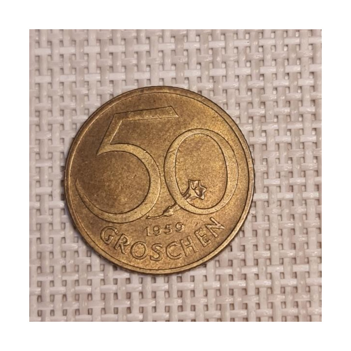 Austria 50 Groschen 1959 KM-2885 VF