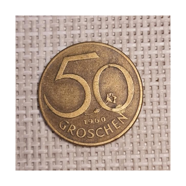 Austria 50 Groschen 1960 KM-2885 VF