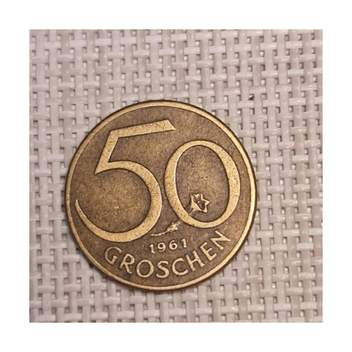 Austria 50 Groschen 1961 KM-2885 VF