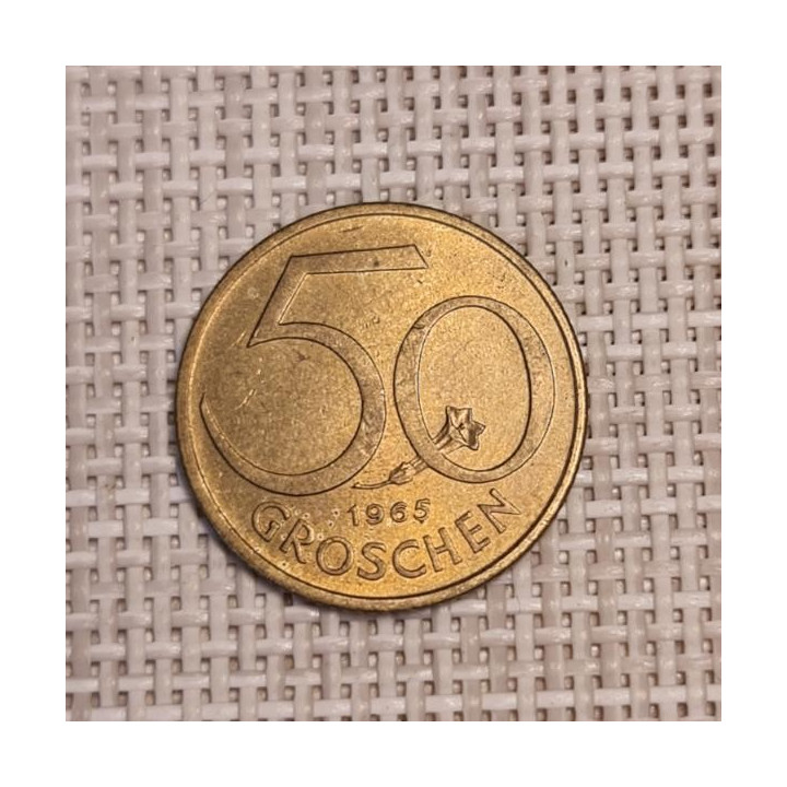 Austria 50 Groschen 1965 KM-2885 VF