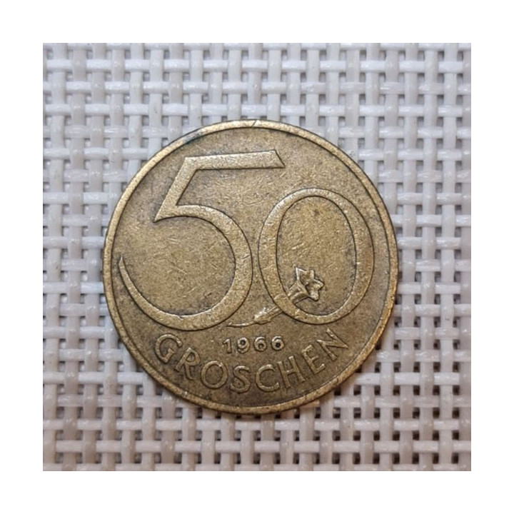 Austria 50 Groschen 1966 KM-2885 VF
