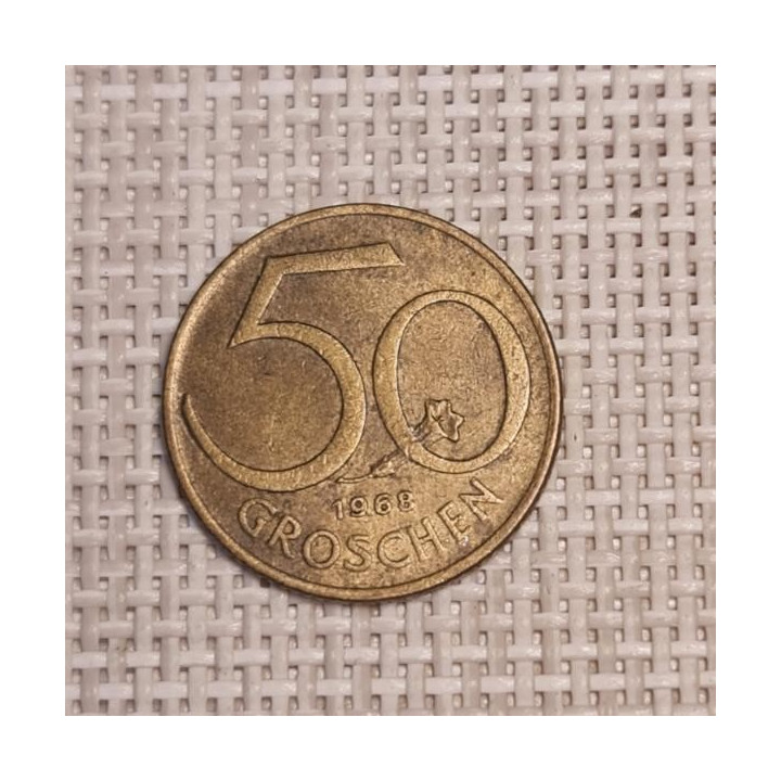 Austria 50 Groschen 1968 KM-2885 VF