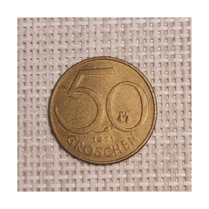 Austria 50 Groschen 1971 KM-2885 VF