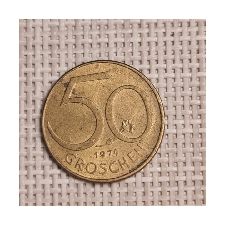 Austria 50 Groschen 1974 KM-2885 VF