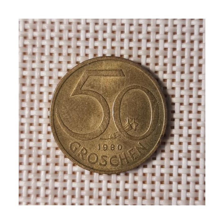 Austria 50 Groschen 1980 KM-2885 VF