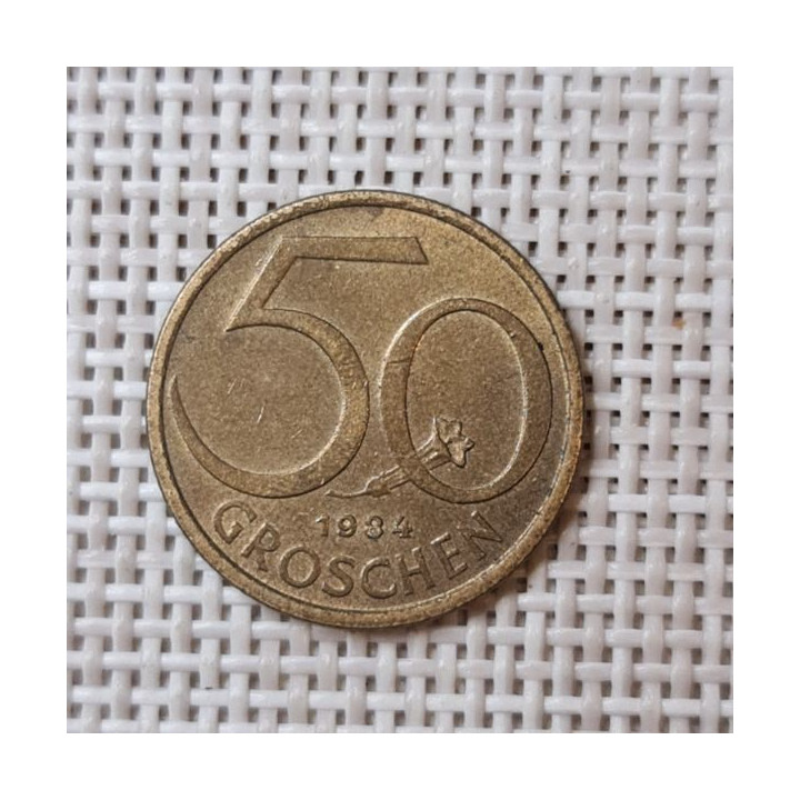 Austria 50 Groschen 1984 KM-2885 VF