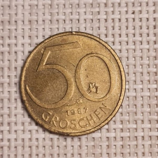 Austria 50 Groschen 1987 KM-2885 VF