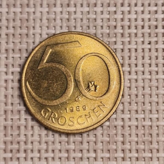 Austria 50 Groschen 1989 KM-2885 XF