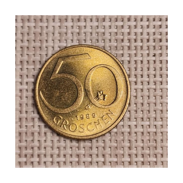 Austria 50 Groschen 1989 KM-2885 XF