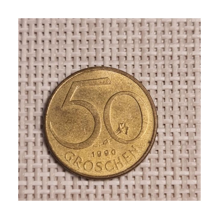 Austria 50 Groschen 1990 KM-2885 VF