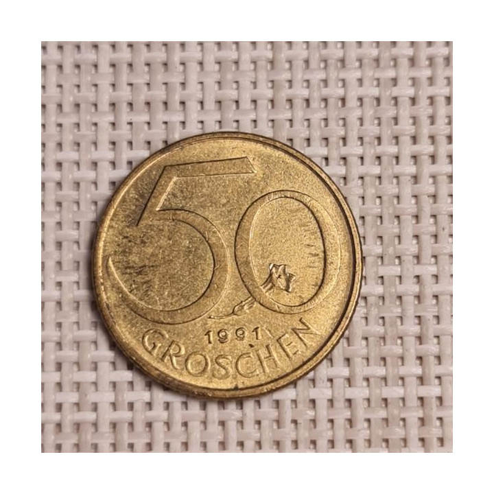 Austria 50 Groschen 1991 KM-2885 VF