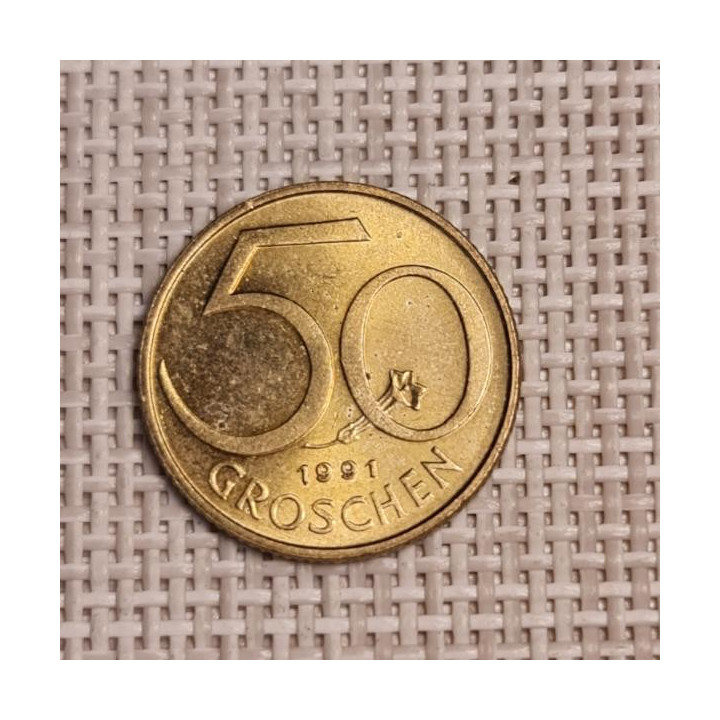 Austria 50 Groschen 1991 KM-2885 XF
