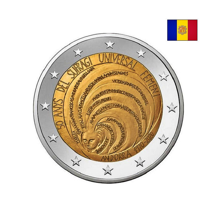 Andorra 2 Euro 2020 "Female Suffrage" BU (Coin Card)