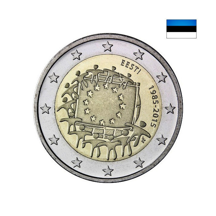 Estonia 2 Euro 2015 "Flag (EUF)" UNC