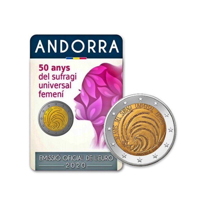 Andorra 2 Euro 2020 "Female Suffrage" BU (Coin Card)