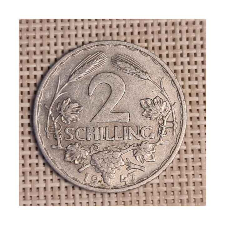 Austria 2 Schilling 1947 KM-2872 VF