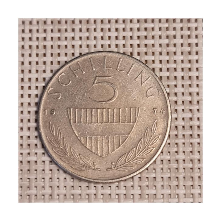 Austria 5 Schilling 1974 KM-2889a VF