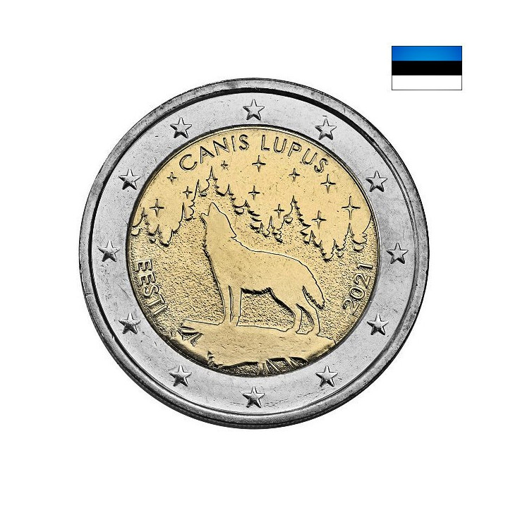 Estonia 2 Euro 2021 "Wolf" UNC