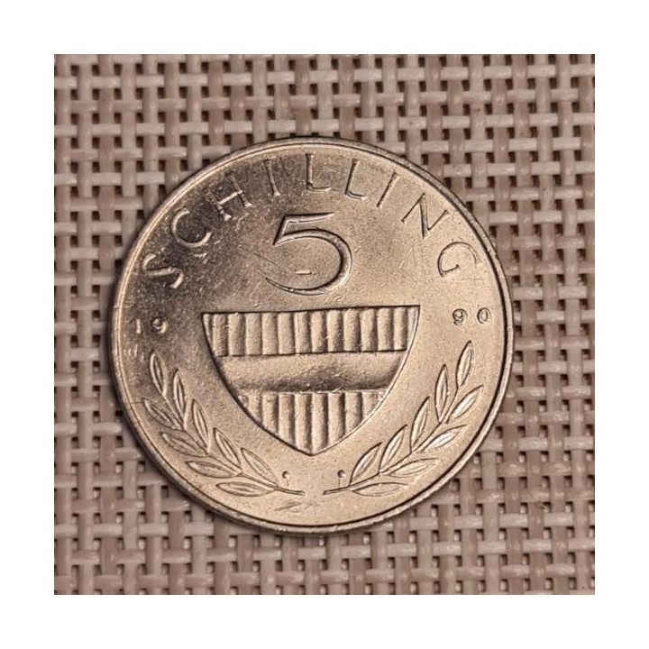 Austria 5 Schilling 1990 KM-2889a XF
